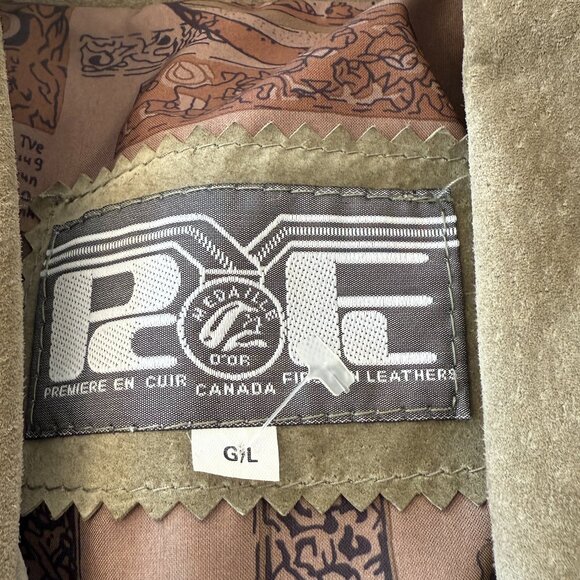 P.F.L. Canada Genuine Vintage Suede Leather Oversized Western Blazer Coat - Picture 7 of 9